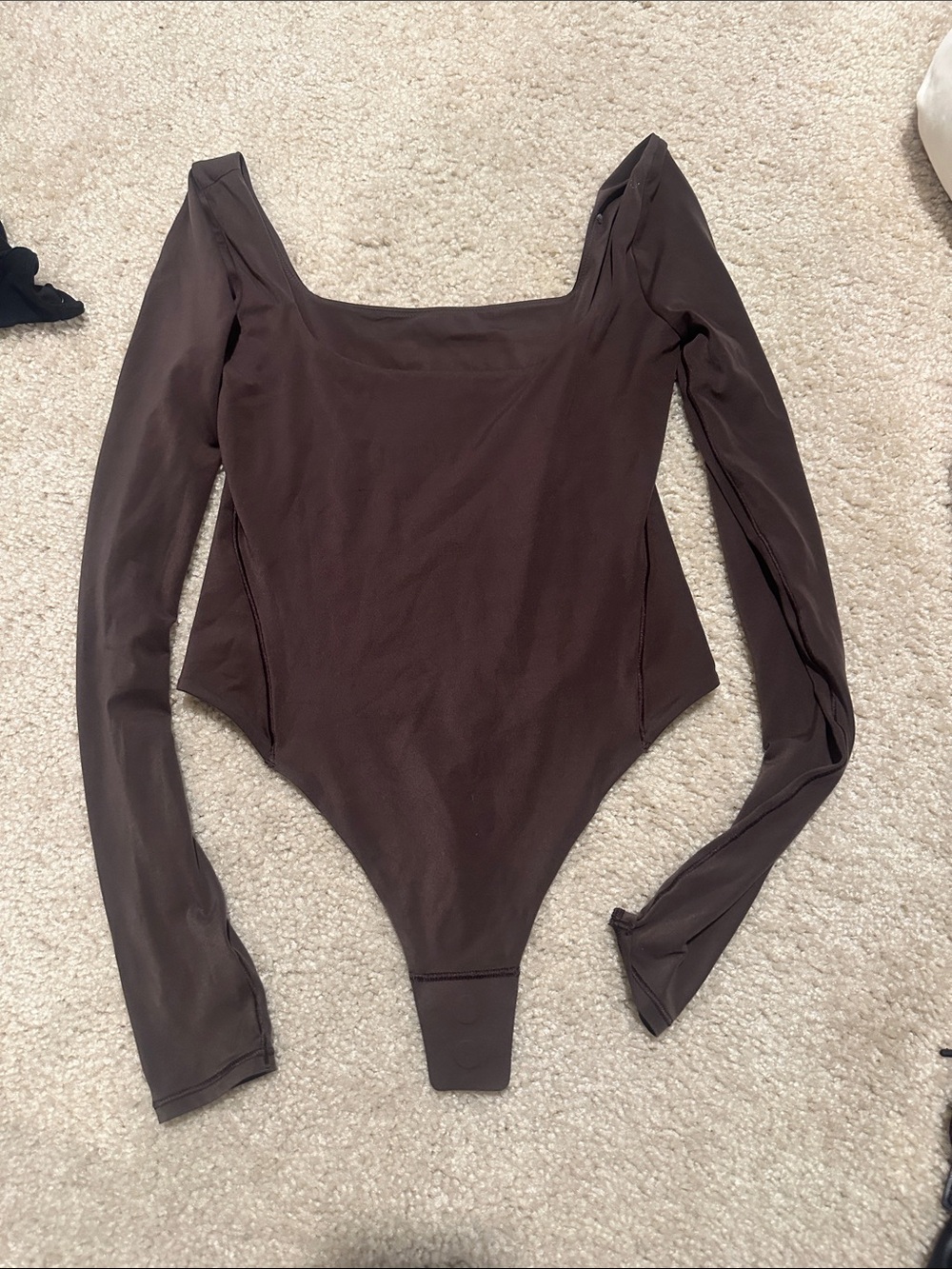 lululemon athletica Brown Stretch Fabric Top with Scoop Neck